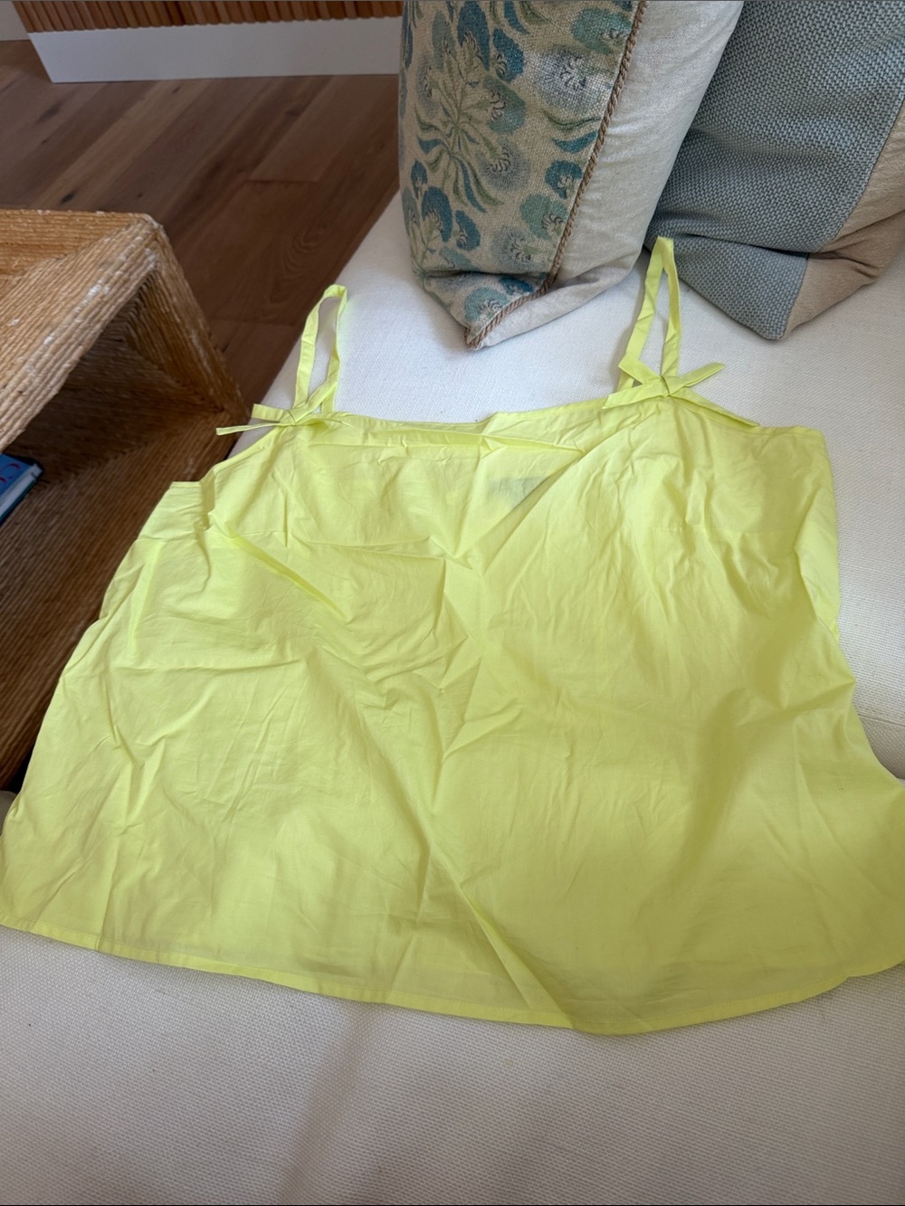 J.Crew Women's Yellow Bow Tank Top